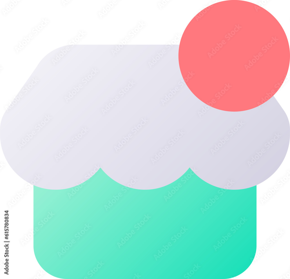 Poster online shop notification pixel perfect flat gradient two-color ui icon. business online. simple fill