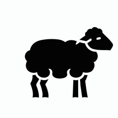 Funny white and black sheep animals vector art illustration