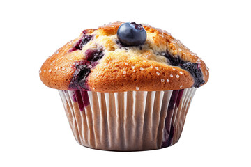 Blueberry muffin isolated on transparent background. Generative Ai - obrazy, fototapety, plakaty