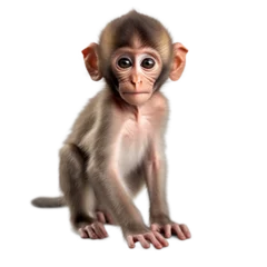 Foto op Aluminium baby monkey shot , isolated on transparent background cutout © PNG WORLD
