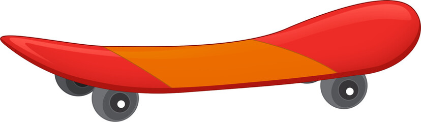 cartoon scene with empty skateboard sport transportation isolated illustration for children