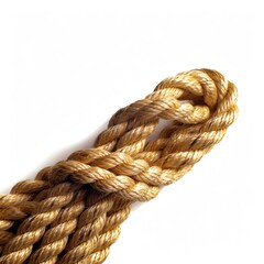 A well-worn climbing rope isolated background