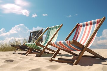 Beach loungers by generative ai