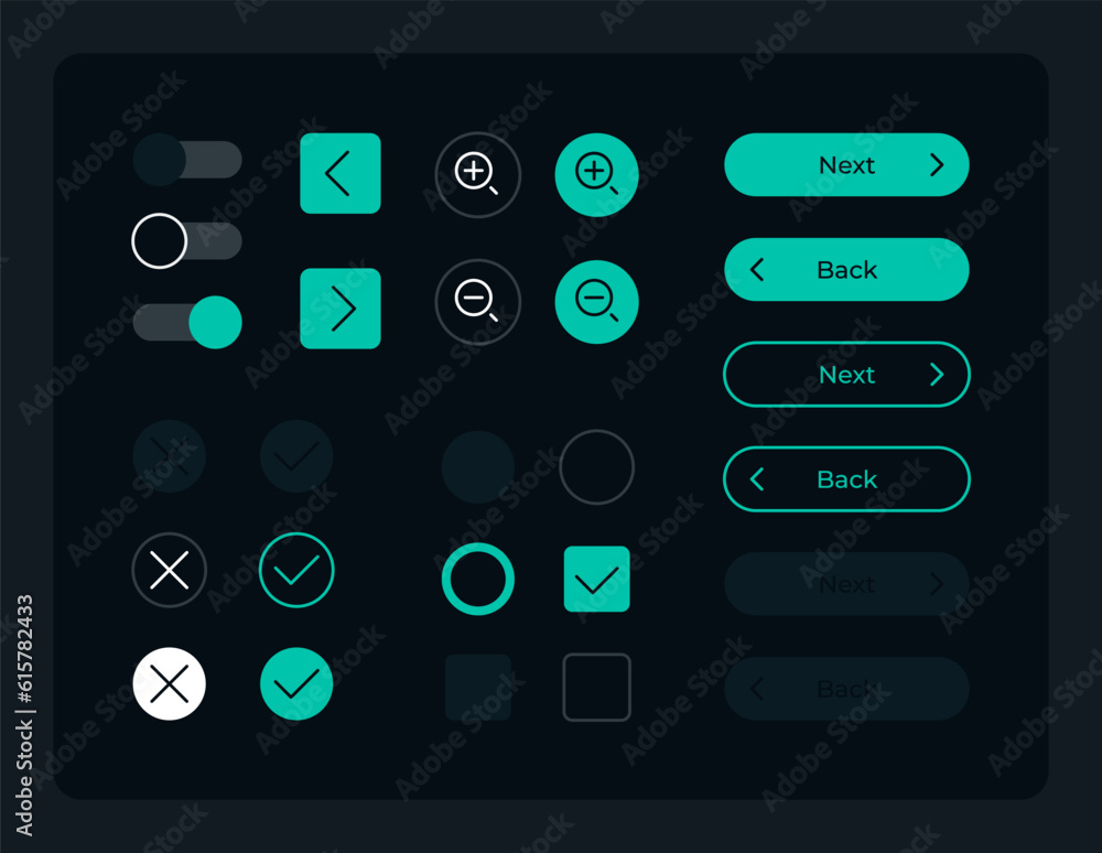 Poster personal account settings ui elements kit. isolated vector components. flat navigation menus and int
