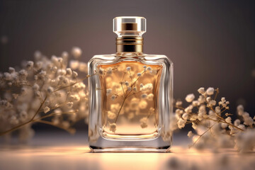 Obraz na płótnie Canvas aroma woman fragrance perfume scent flower cosmetic essence smell bottle glass. Generative AI.