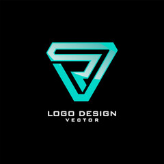 Modern Line Art R Symbol Logo Design Vector.