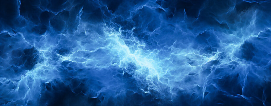 Blue lightning illustration. Nature power concept.