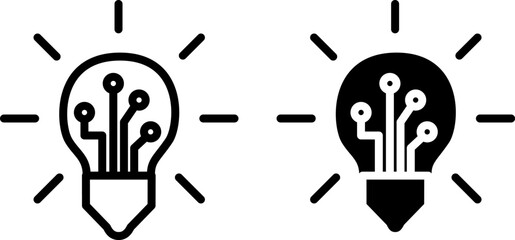 Light bulb icon ,Digital Economy icon, vector