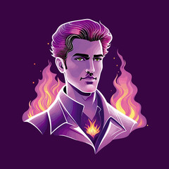 Saint Germain man Mystery of the Violet Flame illustration