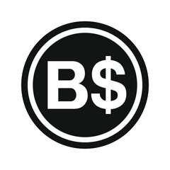 Bahamian Dollar coin symbol. black and white Flat currency icon. currency of The Bahamas. Vector illustration.