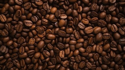 Fototapeta premium Coffee beans background made with Ai generative technology