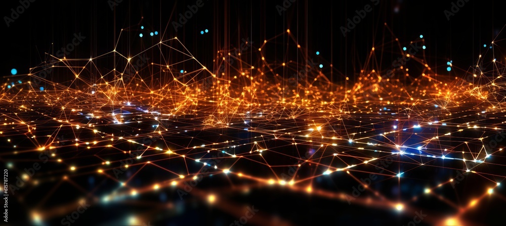 Poster Digital technology background. Generative AI technology.