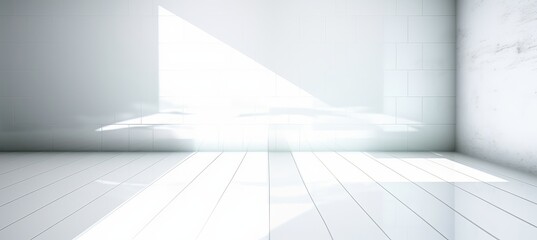 White shiny morning room indoor background. Generative AI technology.	