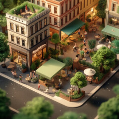 Part of the city for casual game illustration