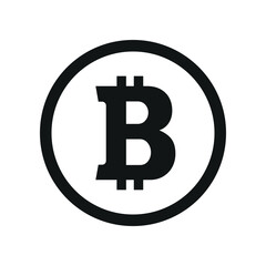 Bitcoin coin symbol. black and white Flat Cryptocurrency icon. currency Vector illustration.