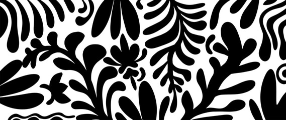 Black and white abstract handmade background for decor, wallpapers, cards and presentations. Black and white ornament