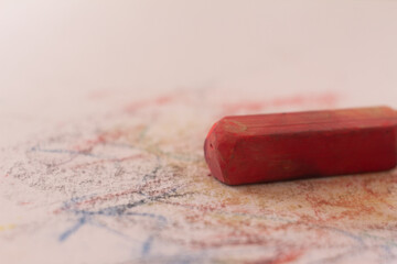 pastel crayons on painted white paper with