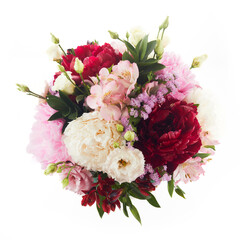 Original flower bouquet isolated on white background