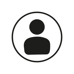 Fototapeta premium Vector flat illustration in black color. Avatar, user profile, person icon, gender neutral silhouette, profile picture. Suitable for social media profiles, icons, screensavers and as a template.