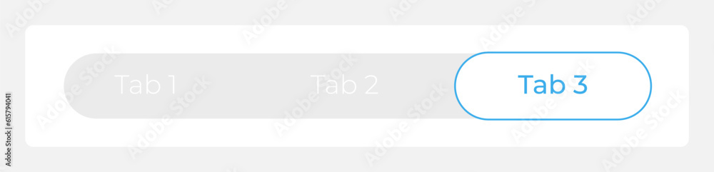 Poster chosen third tab in menu bar ui element template. editable isolated vector dashboard component. flat