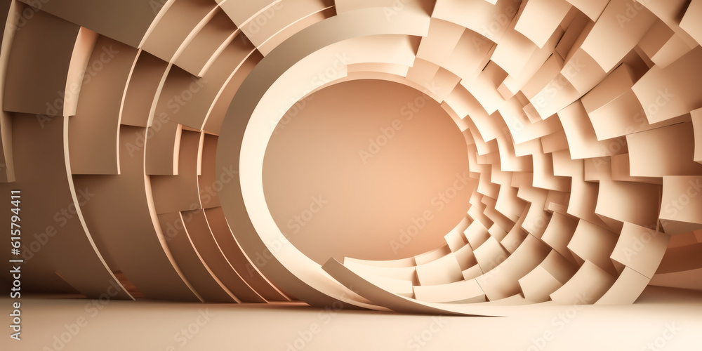 Aufkleber an imaginative artwork of intricate geometric shapes is displayed in a futuristic style.