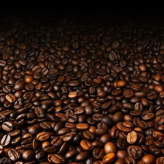 Obraz premium Coffee beans. Square background AI generative.
