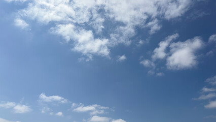 Blue cloudy sky texture. Natural sky composition