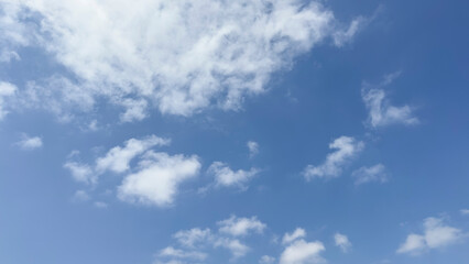 Blue cloudy sky texture. Natural sky composition