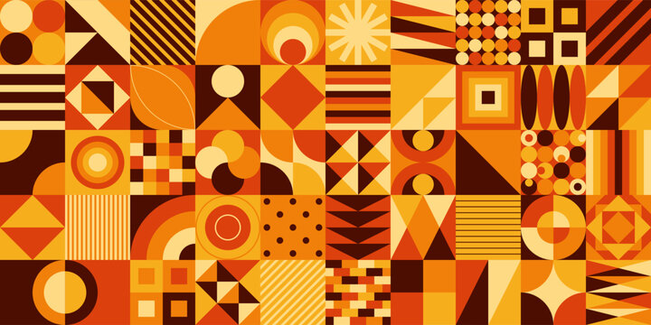 Abstract geometric background in retro style. Geometric seamless pattern.