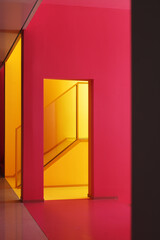 door with yellow light