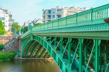 Général-de-la-Motte Rouge bridge built in 1885 over the Erdre River, Nantes, France
