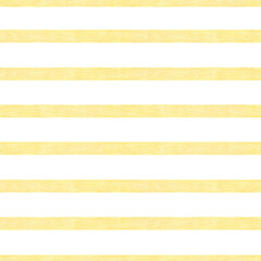 Watercolor seamless pattern with yellow stripes. Isolated on white background. Hand drawn clipart. Perfect for card, fabric, tags, invitation, printing, wrapping.