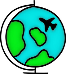 3D Globe with airplane