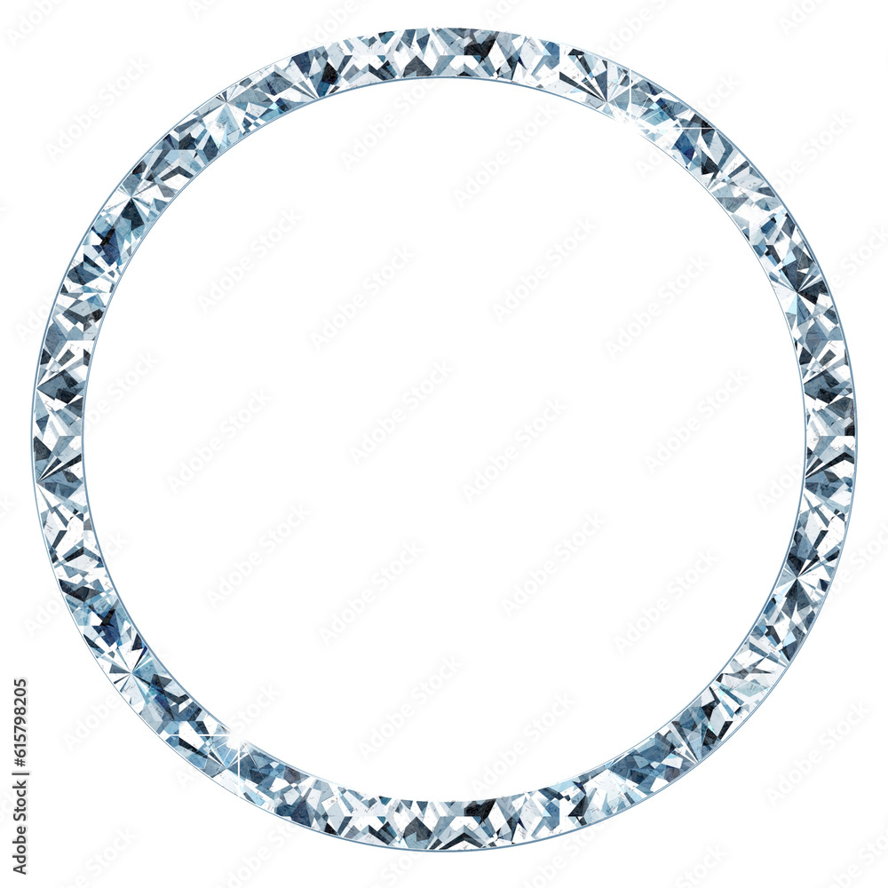 Poster shining diamond circle round frame. it is a part of a set which also includes uppercase and lowercas
