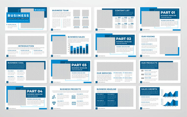 Fototapeta na wymiar business ppt presentation template with modern concept and minimalist layout use for annual report company profile and business proposal 