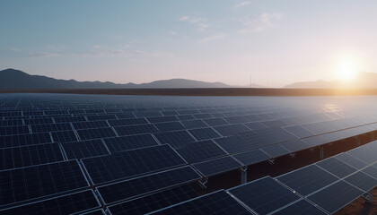 solar energy panels on the field. concept of sustainable resources