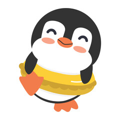 Cute penguin inflatable rubber ring