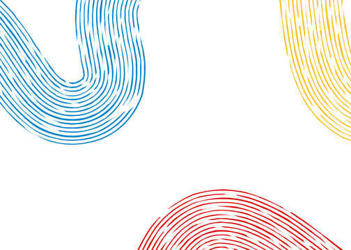 Minimalist background with colorful curved brush lines pattern and with some copy space area