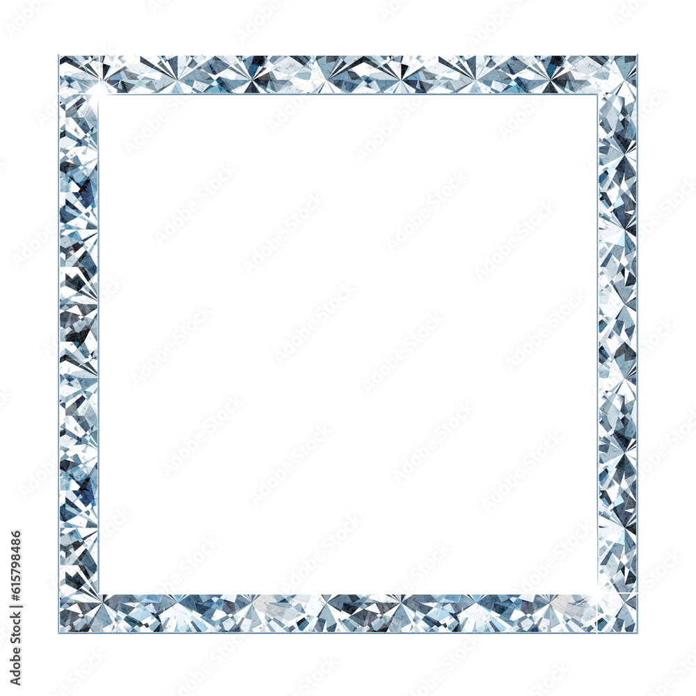 Poster shining diamond square rectangle frame. it is a part of a set which also includes uppercase and lowe