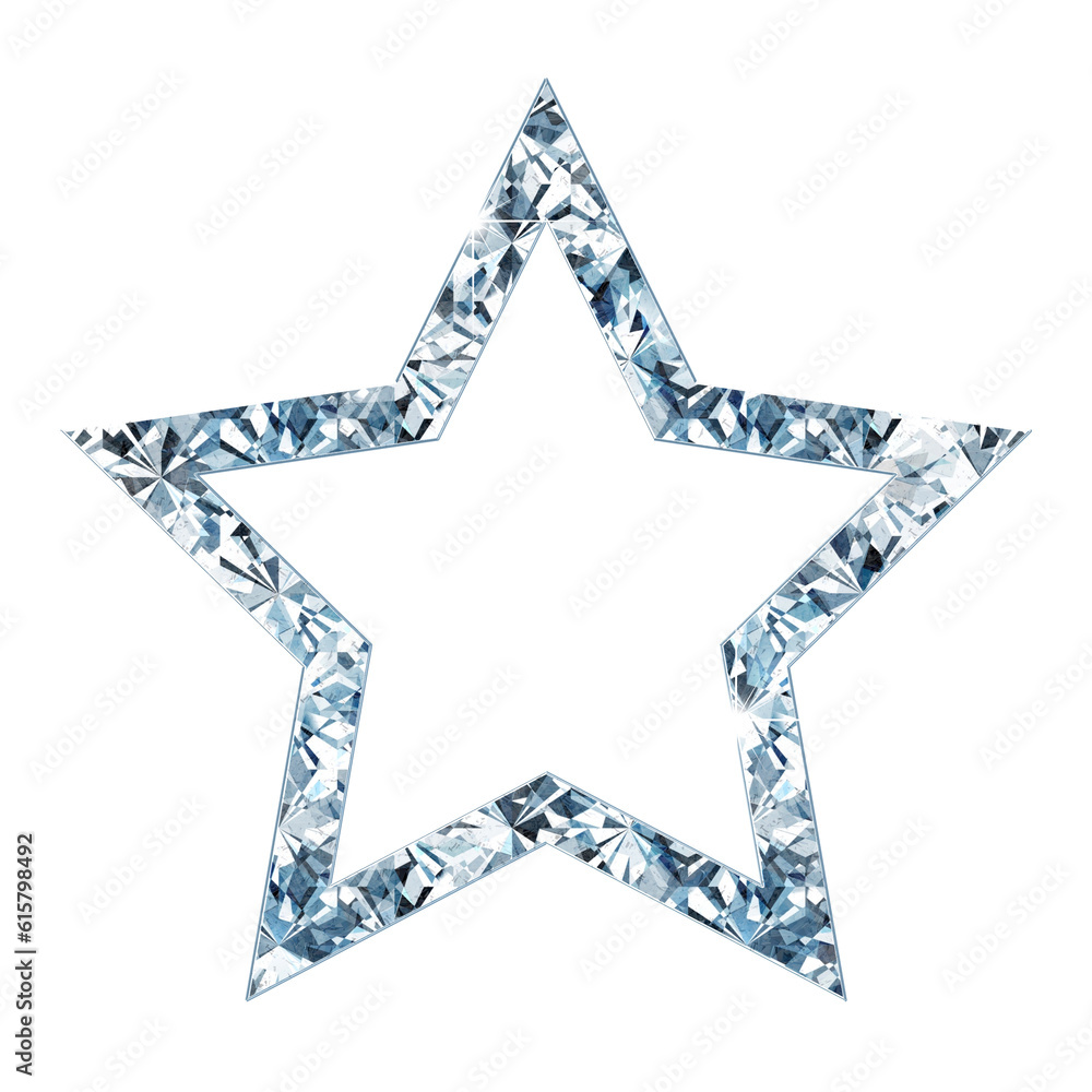 Poster shining diamond star frame. it is a part of a set which also includes uppercase and lowercase letter