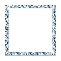 Shining Diamond square rectangle frame. It is a part of a set which also includes uppercase and lowercase letters, numbers, punctuation marks, shapes and symbols. Isolated with transparent background
