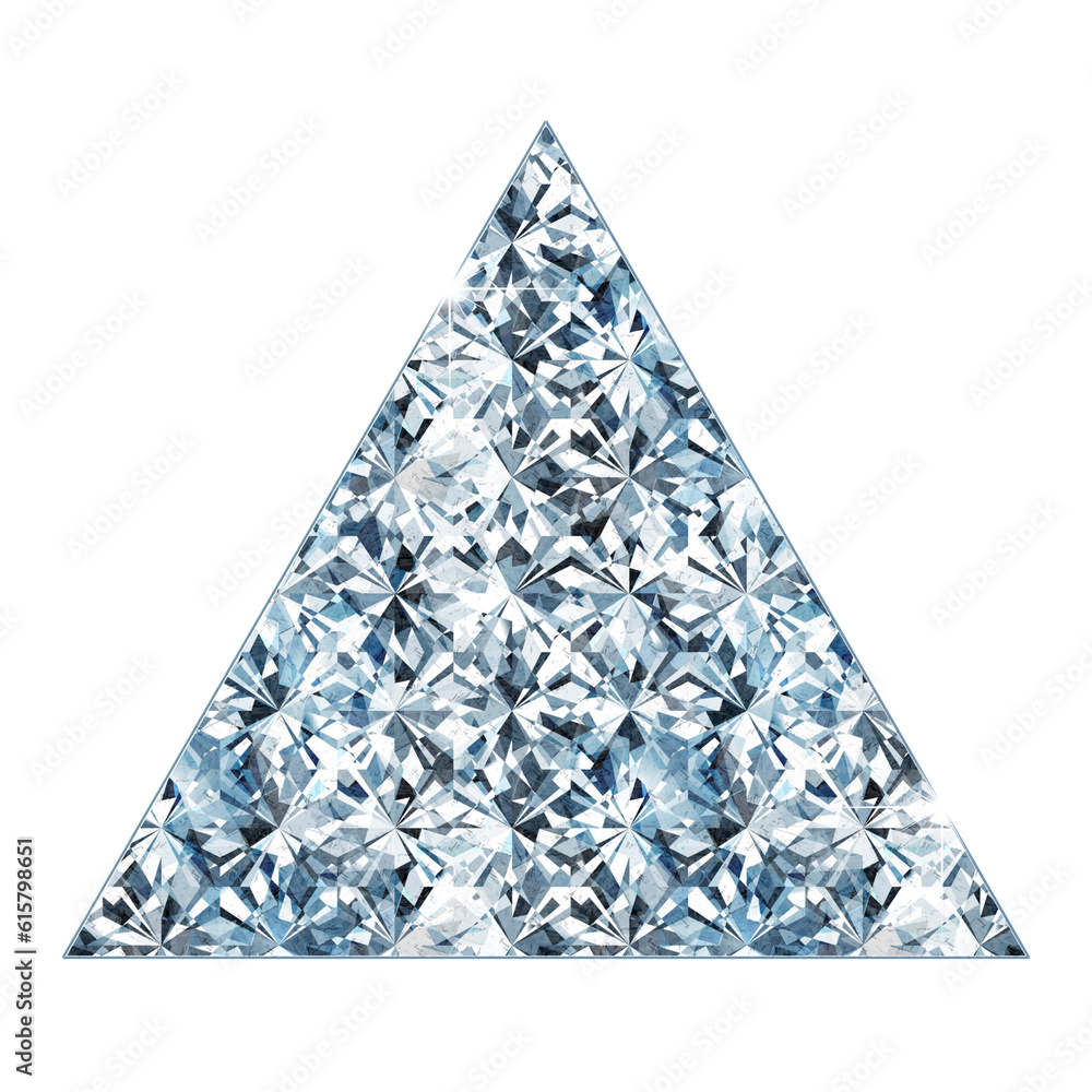 Poster shining diamond triangle shape. it is a part of a set which also includes uppercase and lowercase le