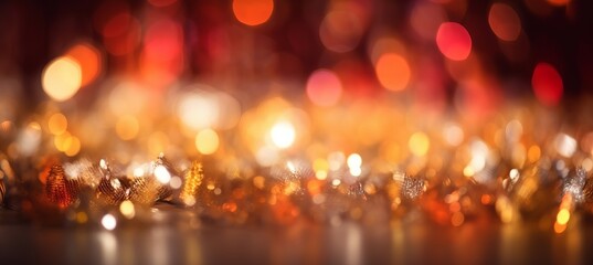 Glitter lights sparkle bokeh background. Generative AI technology.	
