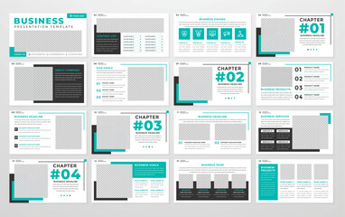 business ppt presentation template with modern concept and minimalist layout use for annual report company profile and business proposal	