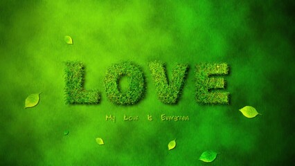 love concept with nature and greenery effect using illustration art