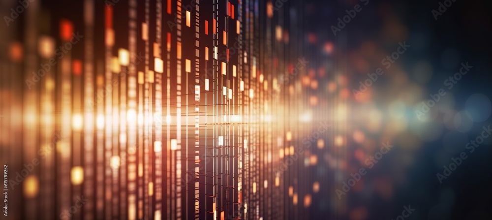 Poster Virtual system matrix technology background. Generative AI technology.