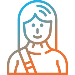 female student gradient line icon