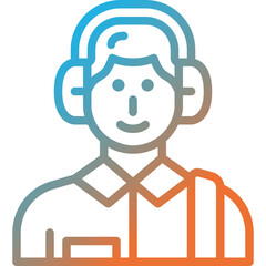male student gradient line icon