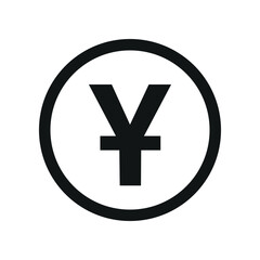 Japanese YEN coin symbol. black and white Flat currency icon. currency of The Japan. Vector illustration.