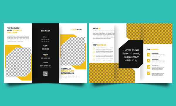 Corporate business trifold brochure template design.
